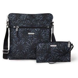 BAGGALLINI New Classic Go Bagg - Onyx Floral - includes RFID phone wristlet